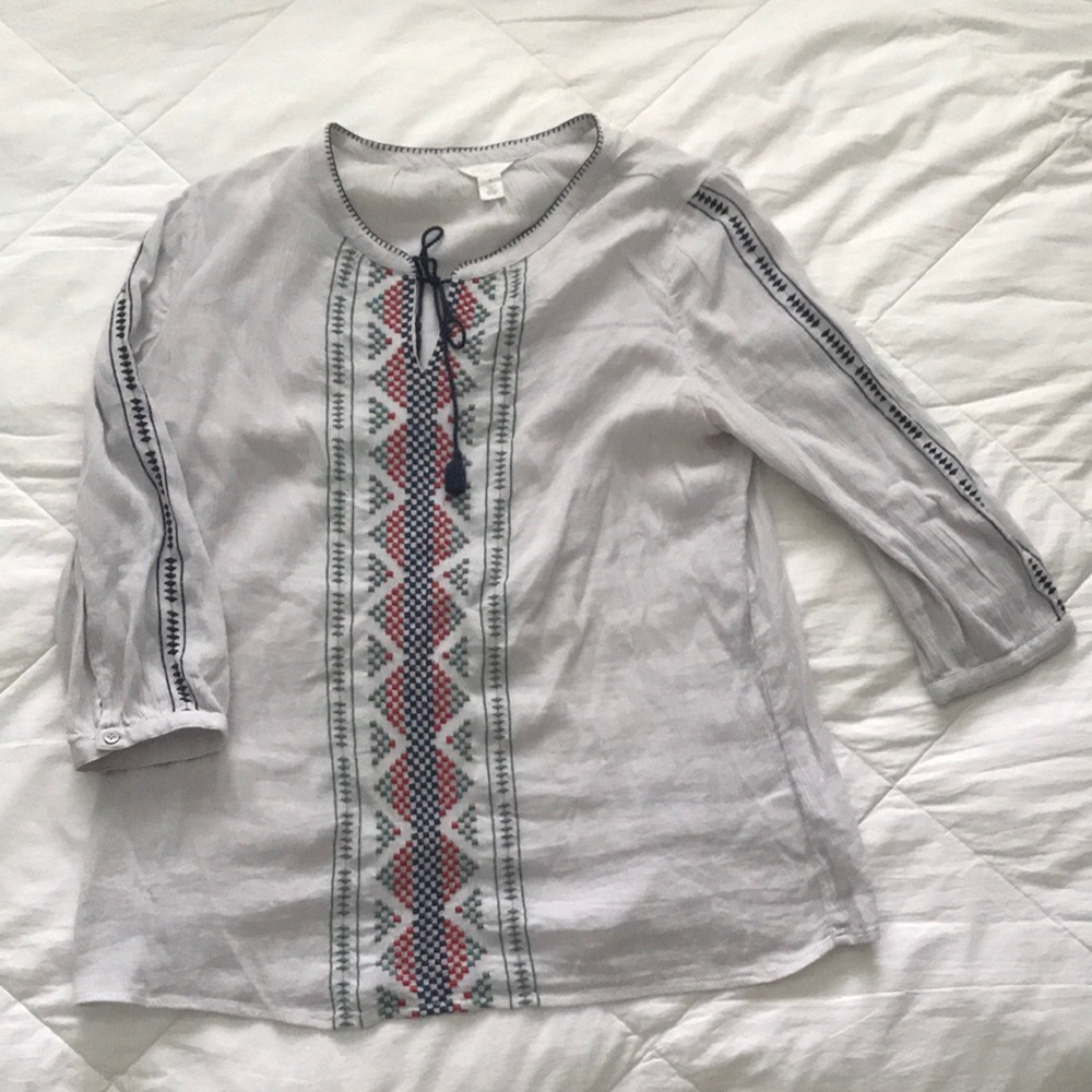Caslon, Medium, white/grey woman’s blouse